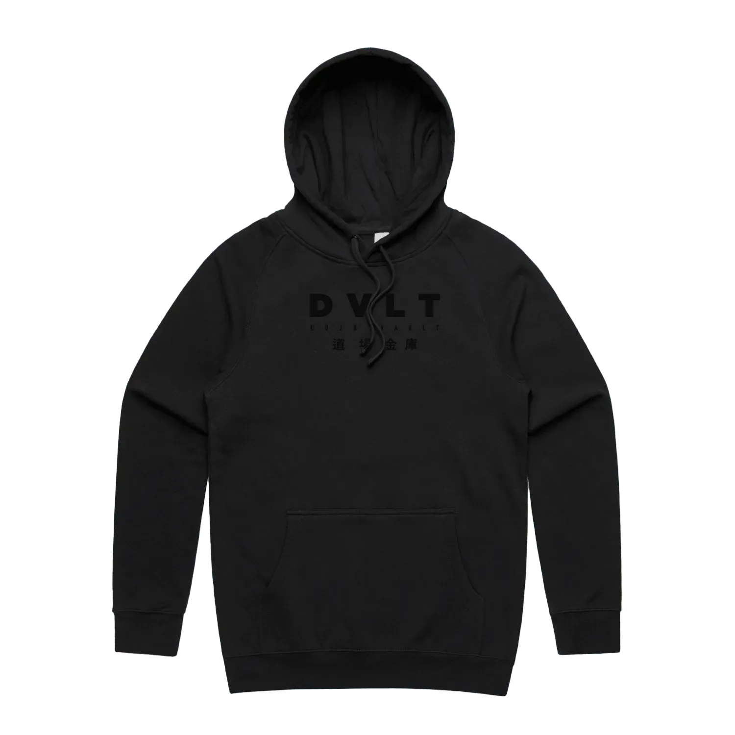 Black front flat lay