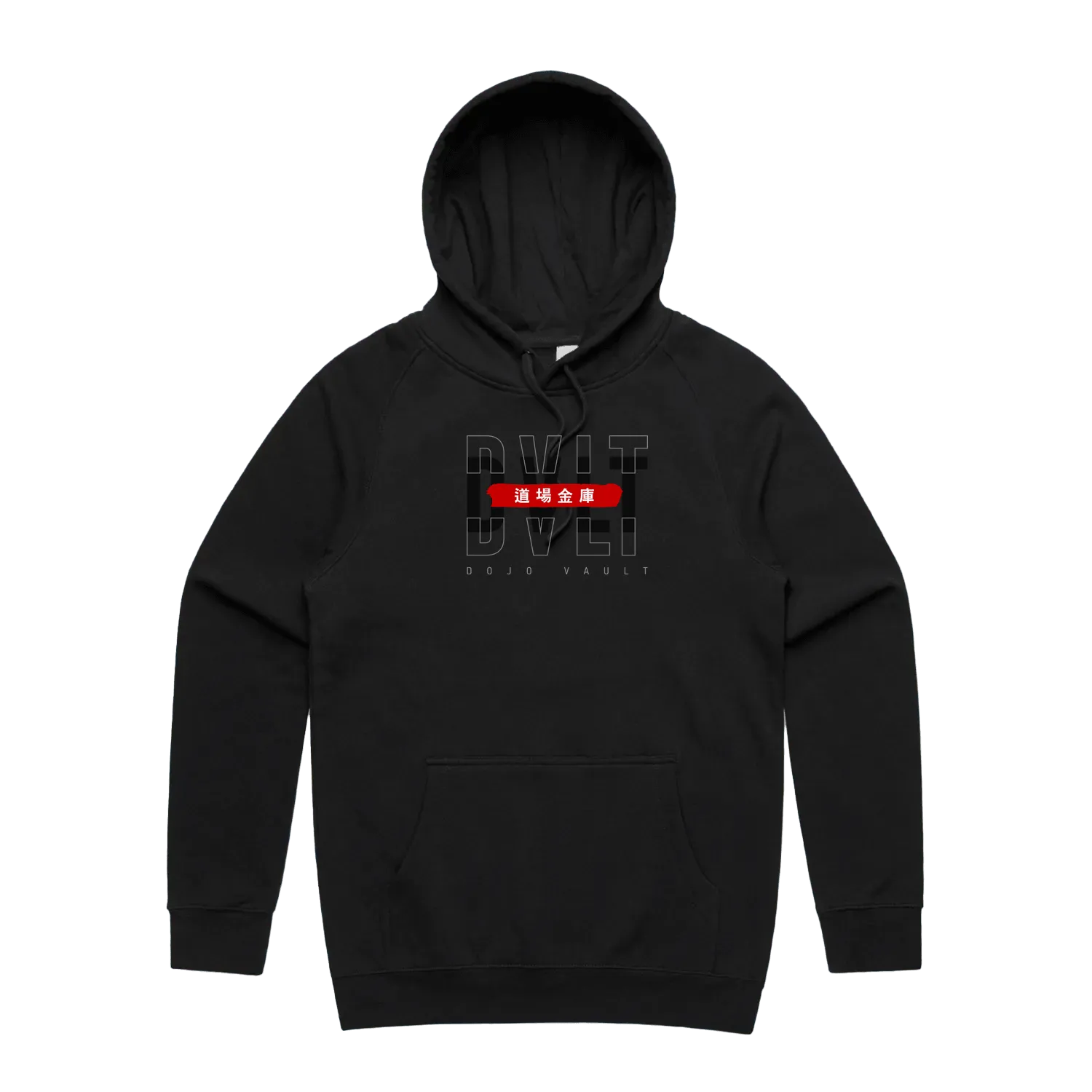 Black front flat lay
