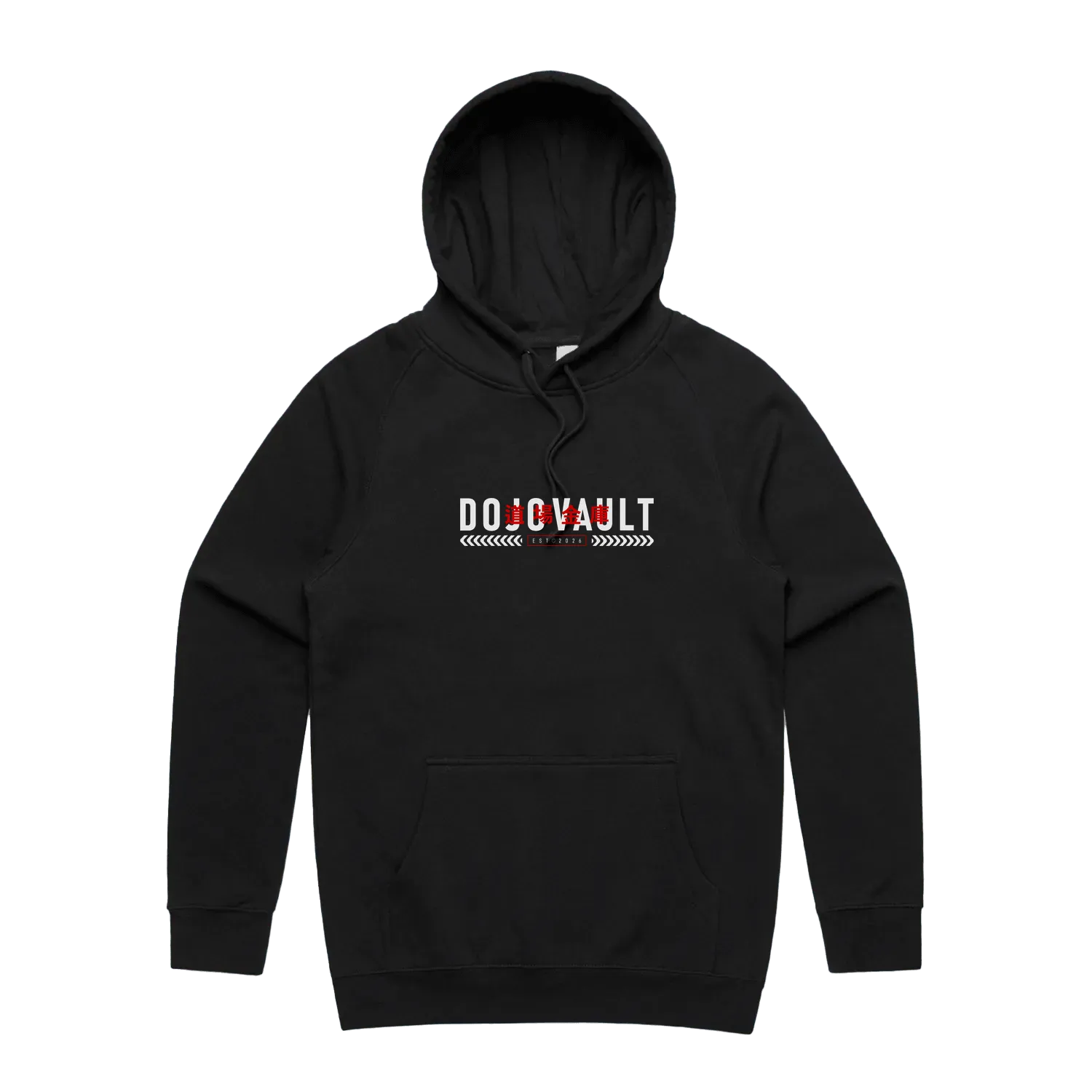 Black front flat lay